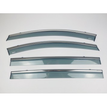 Дефлекторы окон Volkswagen Sharan 2010+ 5D с нерж. хром полоской-1